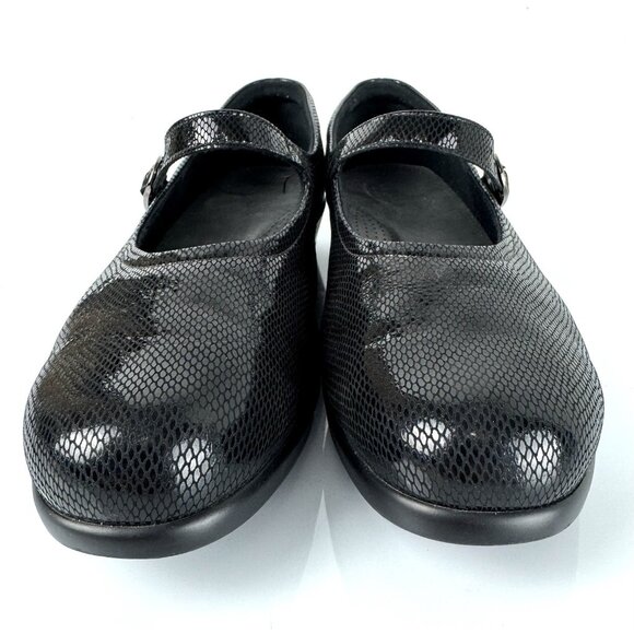 SAS Tripad Shoes Womens 10.5 M Black Maria Snake Print Buckle Mary Jane Comfort - Picture 4 of 11